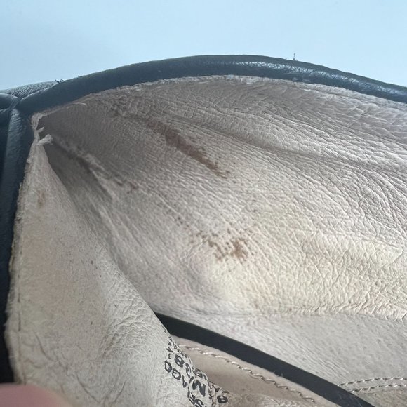 Louise et‎ Cie Black Gold Trim Leather Peep Toe Booties 8.5 - Picture 10 of 13